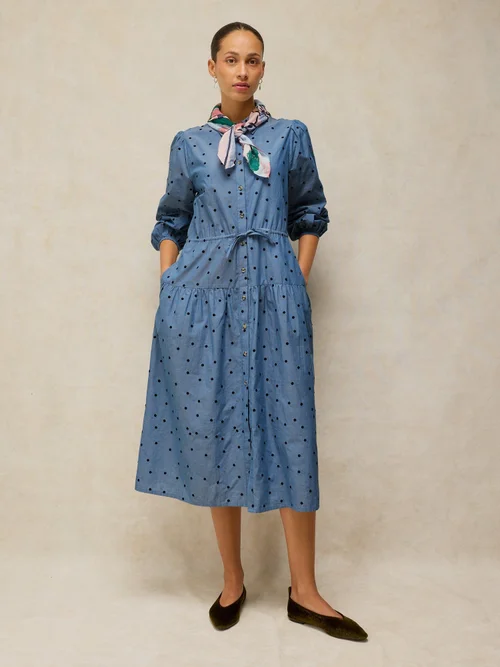 Robe Elsie Brodée - Chamb Blue - 46/R Image 1