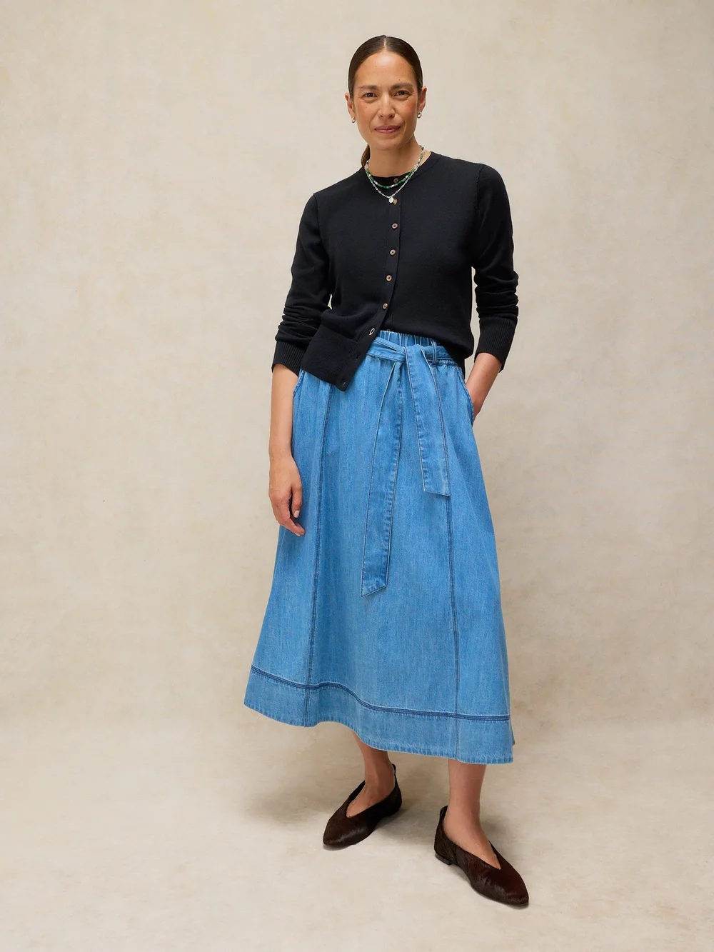 Jupe midi en denim Krystin - Mid Denim - 50/R Image 1