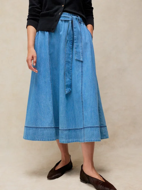 Jupe midi en denim Krystin - Mid Denim - 50/R Image 3