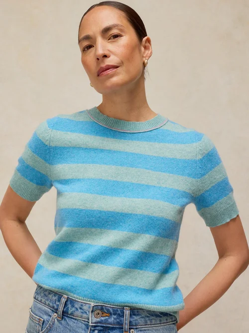 T-shirt en maille rayée Sansa - Blue Mlt - 46 Image 1