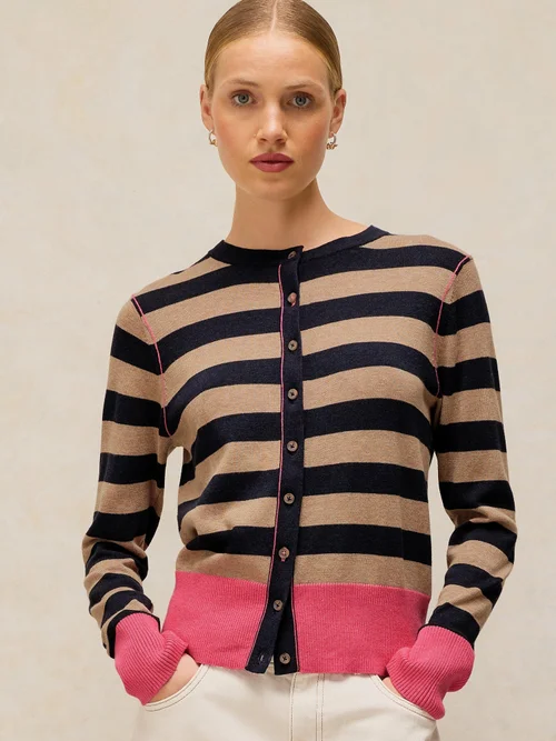 Cardigan rayé Lois - Navy Multi - 48 Image 3