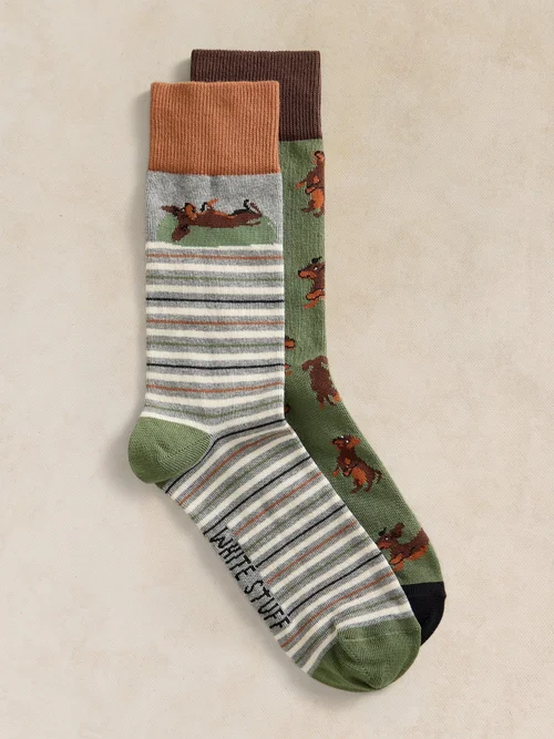 Lot de 2 Chaussettes Cheville Teckel - Green Mlt - 44-46 Image 1