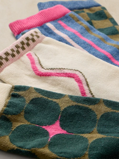 Lot de 4 Chaussettes Cheville Imprimé Géométrique - Teal Mlt - 39-41 Image 3