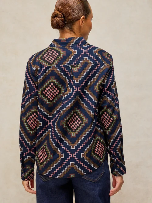 Chemise Libby en coton biologique - Navy Multi - 52 Image 4
