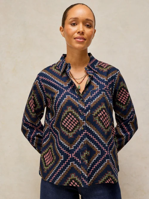 Chemise Libby en coton biologique - Navy Multi - 52 Image 1