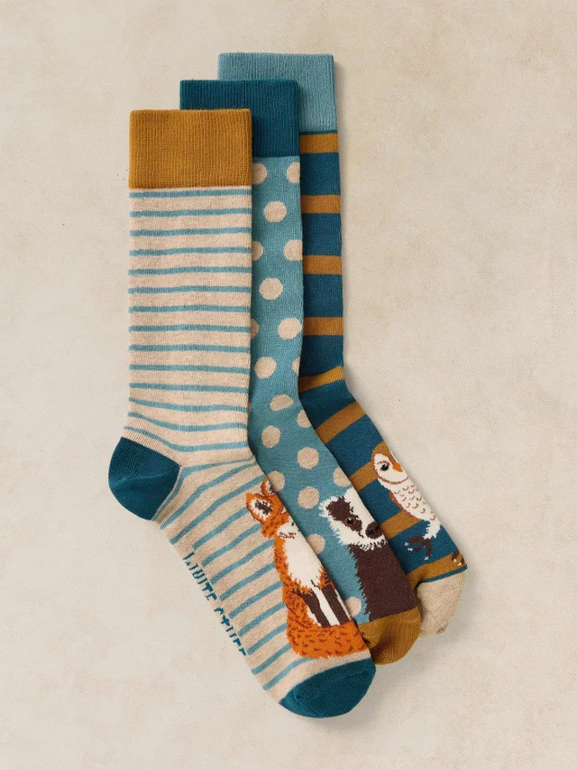 Lot de 3 paires de chaussettes chevilles Woodland