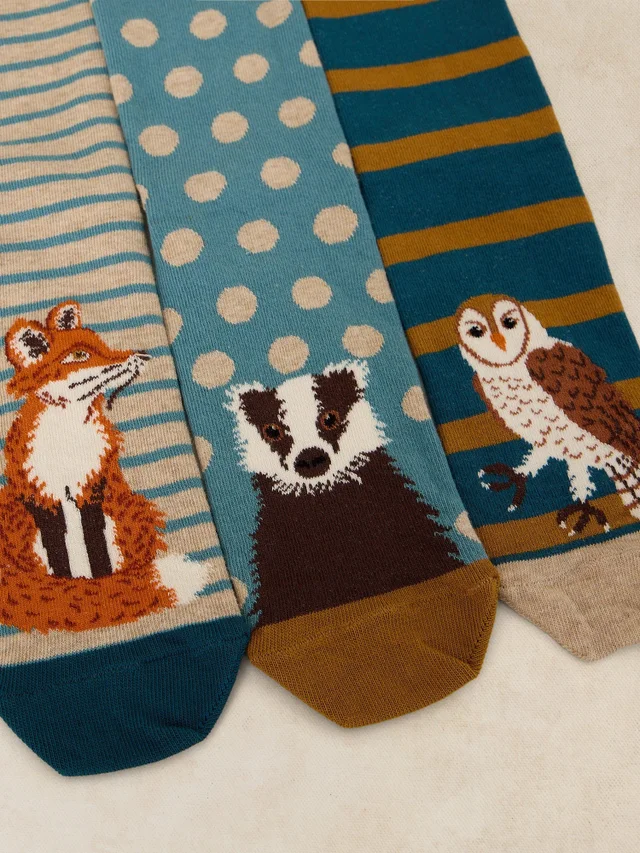 Lot de 3 paires de chaussettes chevilles Woodland