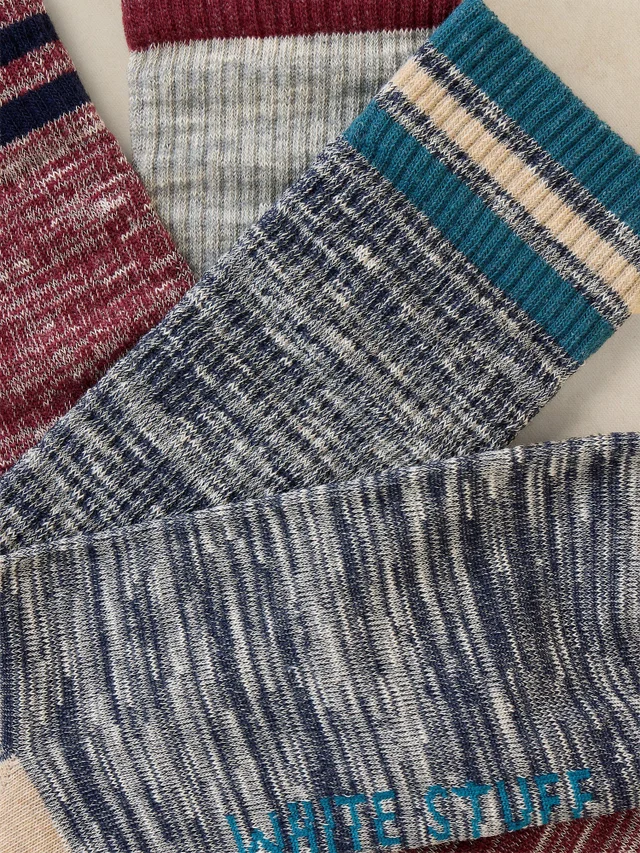 Lot de 3 Chaussettes de Cheville Sport Côtelées