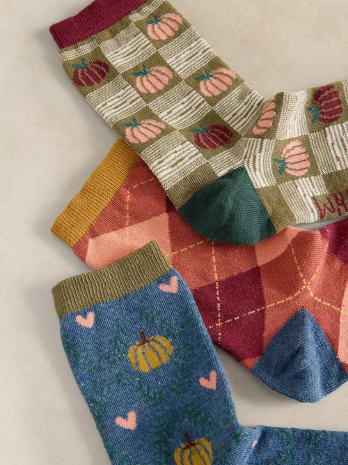 Lot de 3 Chaussettes Cheville Saison Citrouille - Teal Mlt - 39-41 Image 2