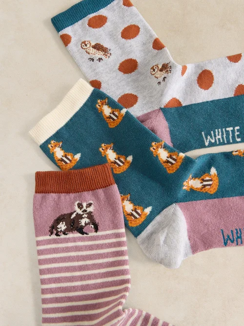 Lot de 3 Chaussettes Animaux des Bois - Purple Mlt - 39-41 Image 2