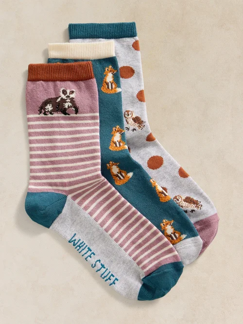 Lot de 3 Chaussettes Animaux des Bois - Purple Mlt - 39-41 Image 1