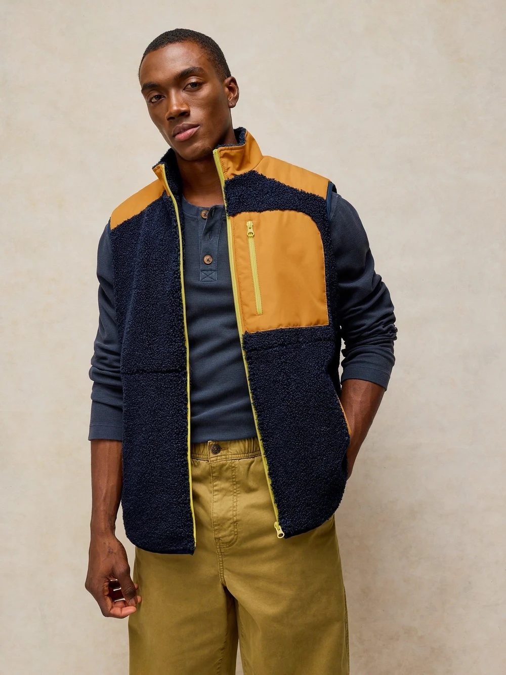Gilet Borg avec poche détail - Navy Multi - XL Image 1