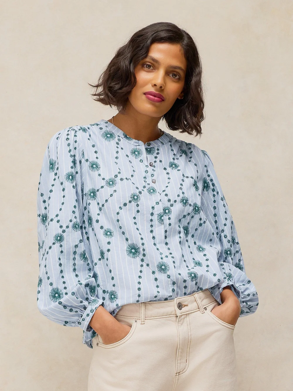 Chemise brodée Lana - Green Mlt - 50 Image 1