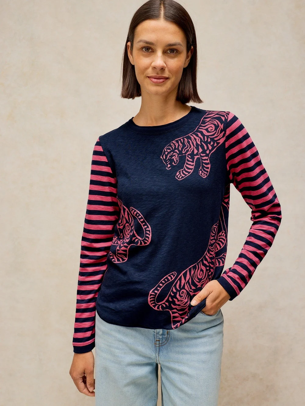 T-shirt Clara manches longues - Navy Multi - 46 Image 1