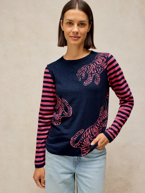 T-shirt Clara manches longues - Navy Multi - 46 Image 1