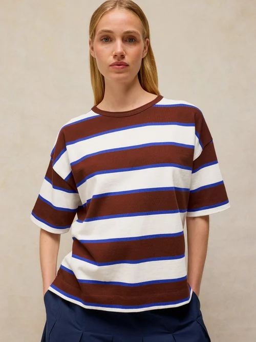 T-shirt Kat à rayures mi-lourd - Brown Mlt - 52 Image 1
