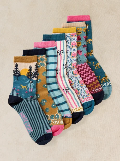 7 PAIRES DE CHAUSSETTES JOUR DE LA SEMAINE - Pink Mlt - 39-41 Image 1