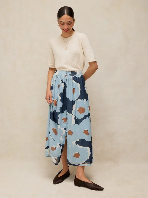 Jupe Maxi Leela - Blue Mlt - 46/R Image 2