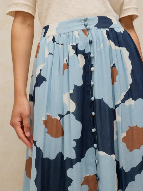 Jupe Maxi Leela - Blue Mlt - 46/R Image 3