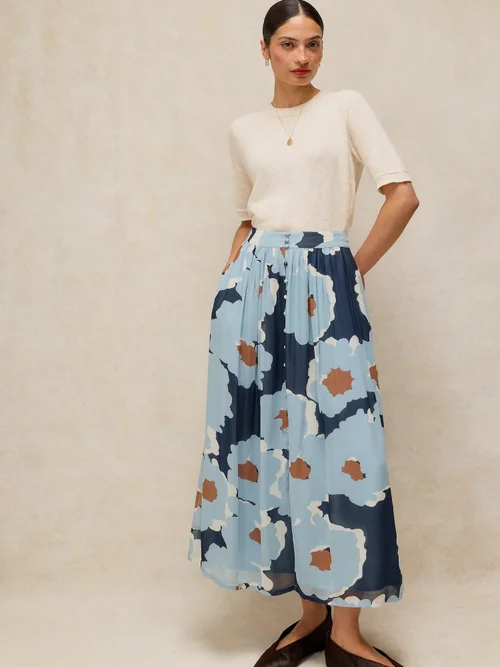 Jupe Maxi Leela - Blue Mlt - 46/R Image 1