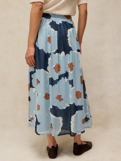 Jupe Maxi Leela - Blue Mlt - 46/R Image 4