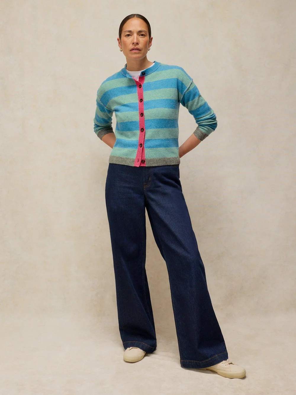 Cardigan Sansa Rayé - Blue Mlt - 50 Image 1
