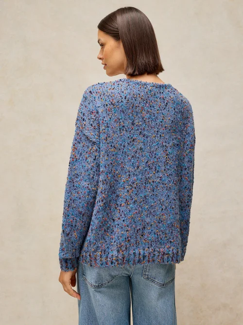 Pull texturé col en V - Mid Blue - 48 Image 4