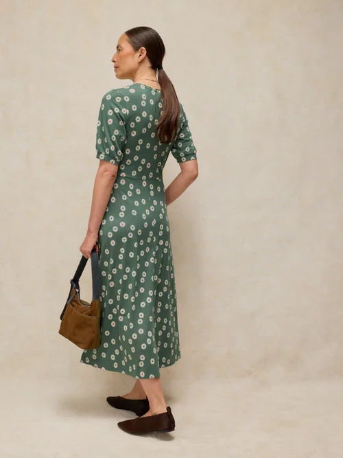 Robe Megan en jersey - Green Pr - 50/R Image 4