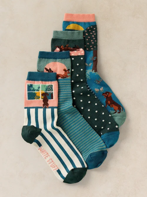 Lot de 4 chaussettes saucisse ludiques - Teal Mlt - 39-41 Image 2