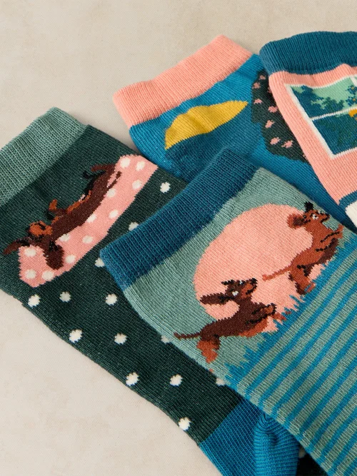 Lot de 4 chaussettes saucisse ludiques - Teal Mlt - 39-41 Image 3