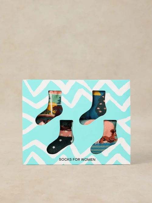 Lot de 4 chaussettes saucisse ludiques - Teal Mlt - 39-41 Image 1