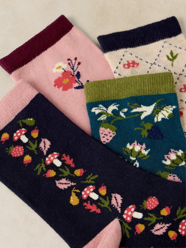 Lot de 4 Chaussettes Cheville Fruit d’Automne