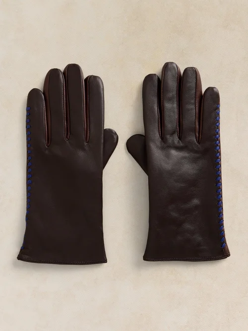 Gant en cuir Sasha - Dk Brown - S/M Image 1