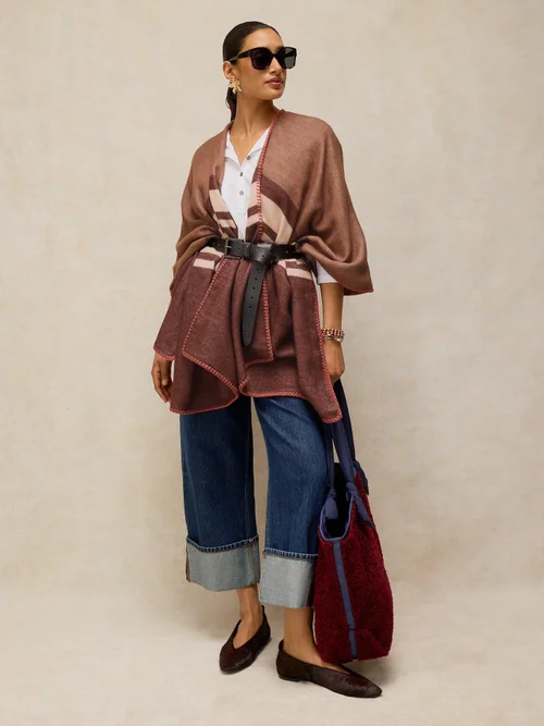 Poncho à détail rayé Image 1