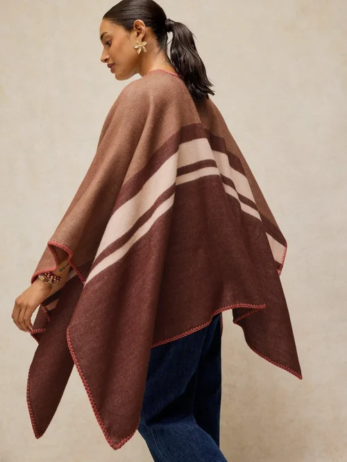 Poncho à détail rayé Image 4