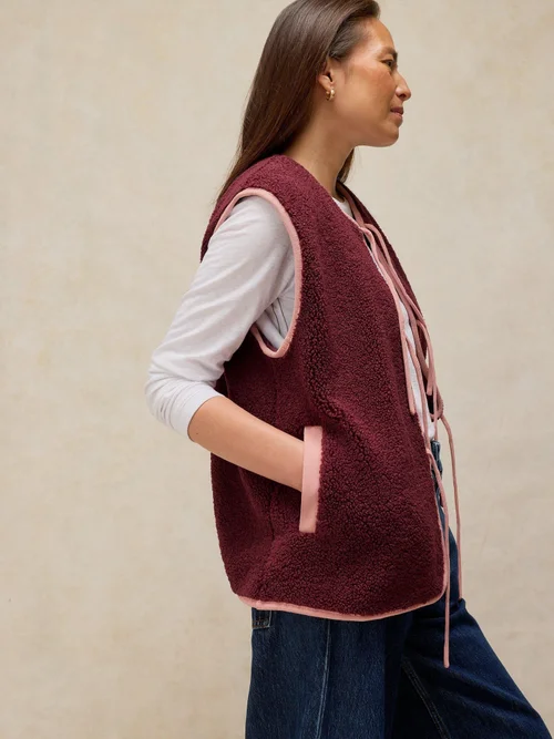 Gilet Borg noué devant - Dk Plum - XS Image 3