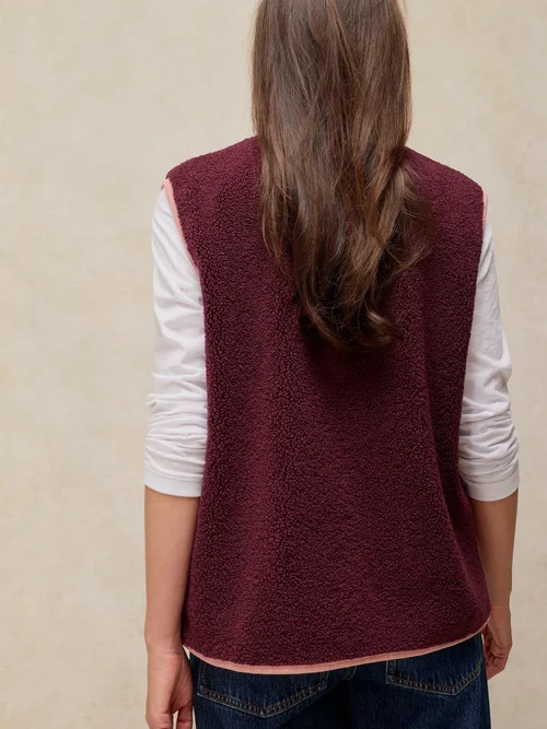 Gilet Borg noué devant - Dk Plum - XS Image 4
