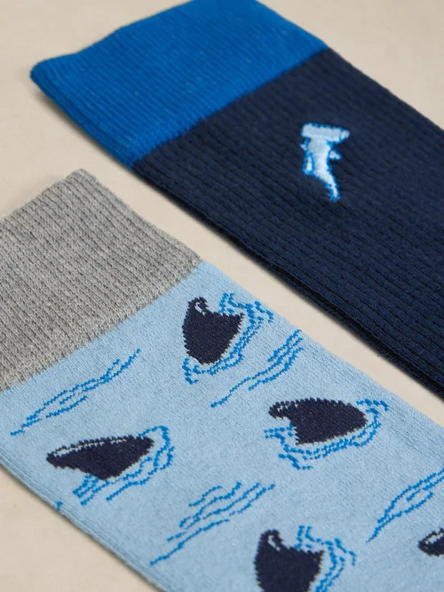 Lot de 2 Chaussettes Requin - Mid Blue - 44-46 Image 2