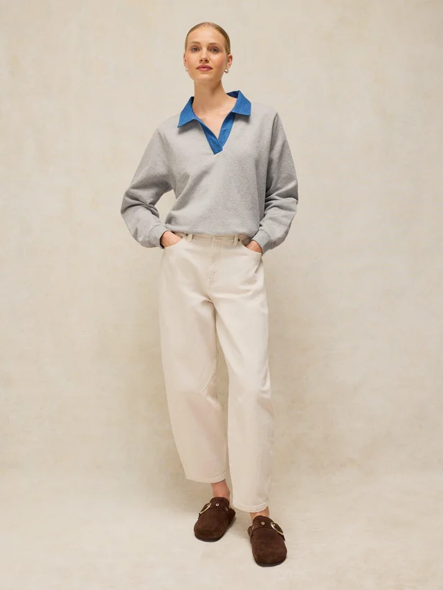 Sweat à col en denim Danni