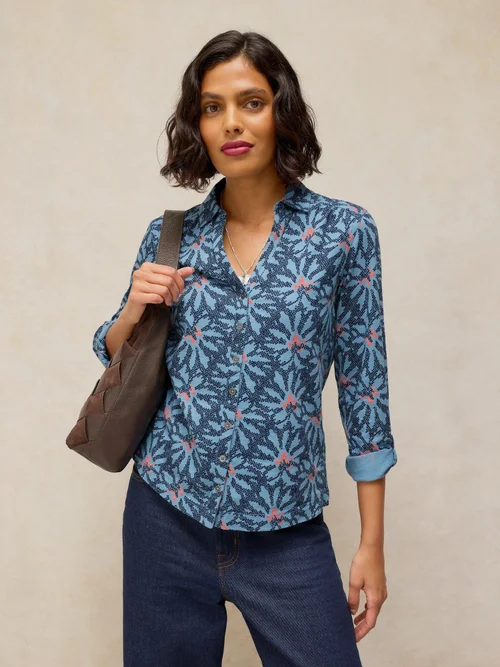 Chemise en jersey Annie - Navy Multi - 48 Image 3
