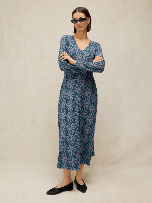 Robe Reese boutonnée devant - Blue Pr - 52/R Image 3