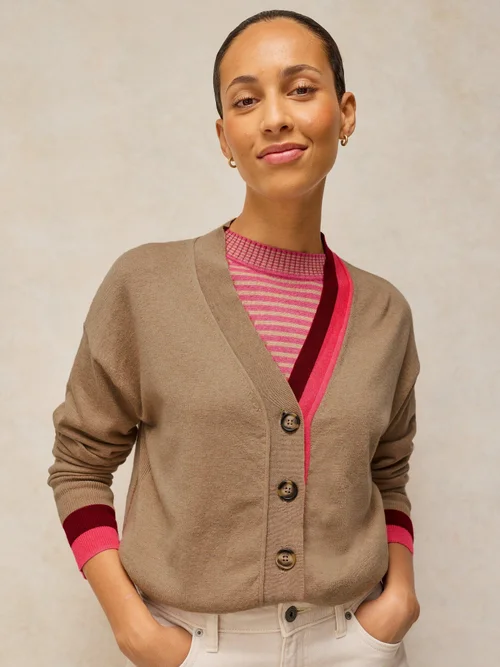 Cardigan Katie V Nk - Nat Mlt - 50 Image 1