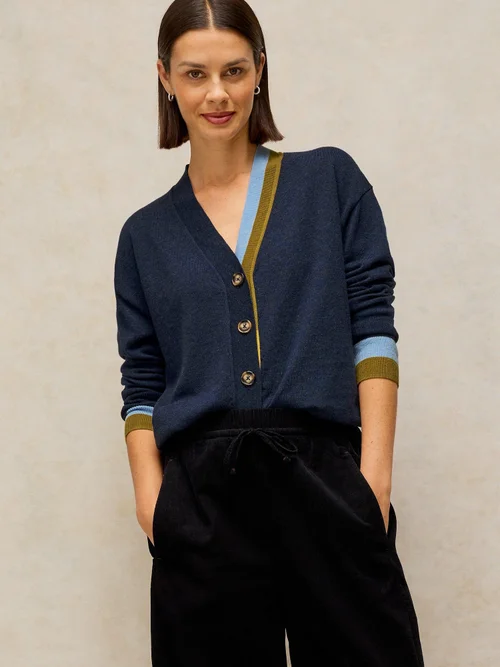 Cardigan Katie V Nk - Navy Multi - 46 Image 2