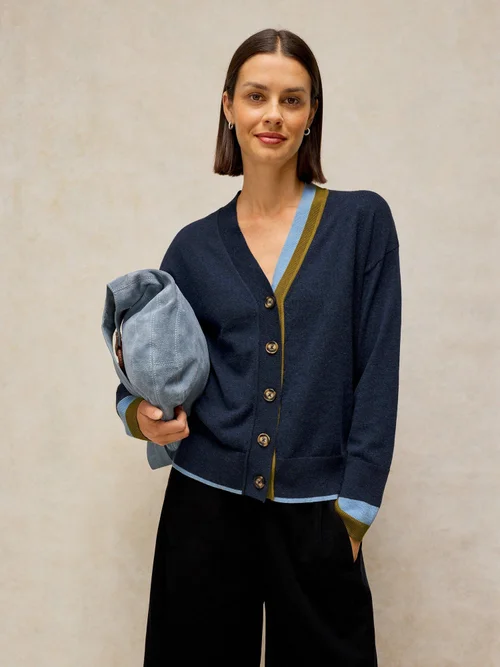 Cardigan Katie V Nk - Navy Multi - 46 Image 3