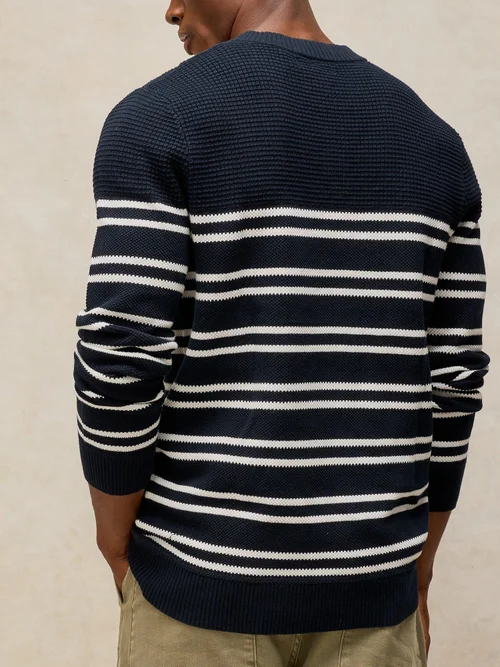 Pull Henley Attadale Rayé - Navy Multi - XXXL/R Image 4