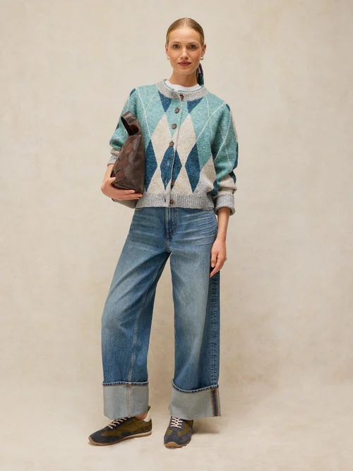 Cardigan à carreaux argyle - Blue Mlt - 52 Image 2