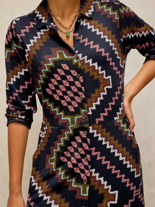 Robe en jersey Rua - Navy Multi - 50/R Image 3