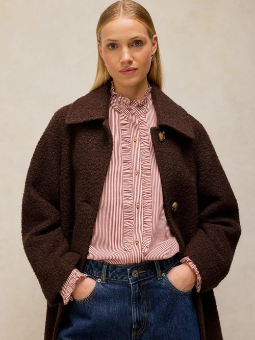 Manteau Kelsey en laine bouclée mélangée - Dk Brown - 52/R Image 2