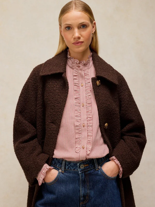 Manteau Kelsey en laine bouclée mélangée
