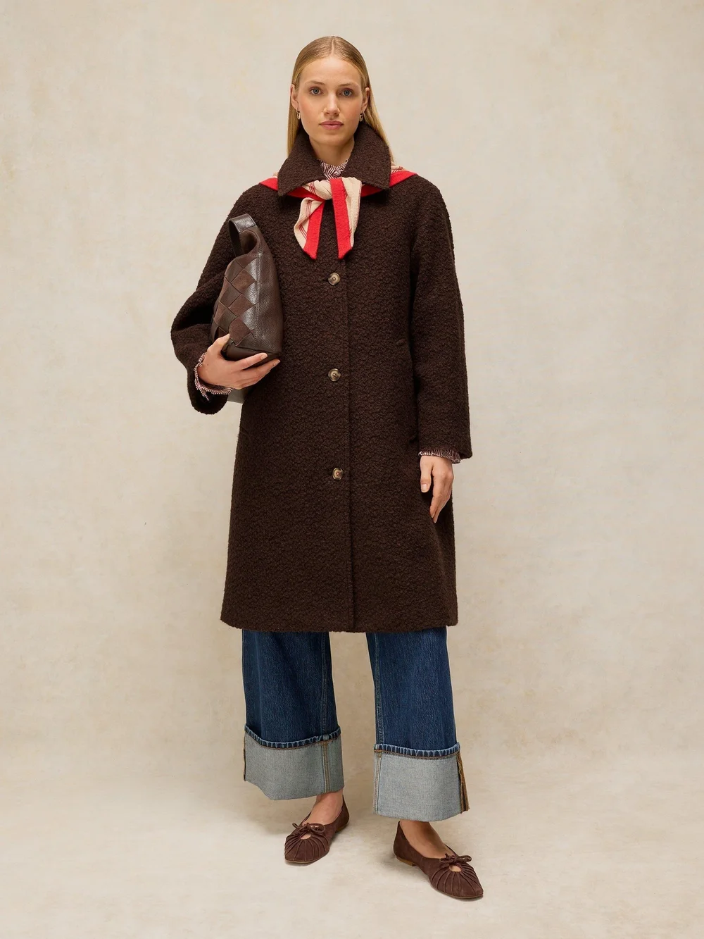 Manteau Kelsey en laine bouclée mélangée - Dk Brown - 52/R Image 1